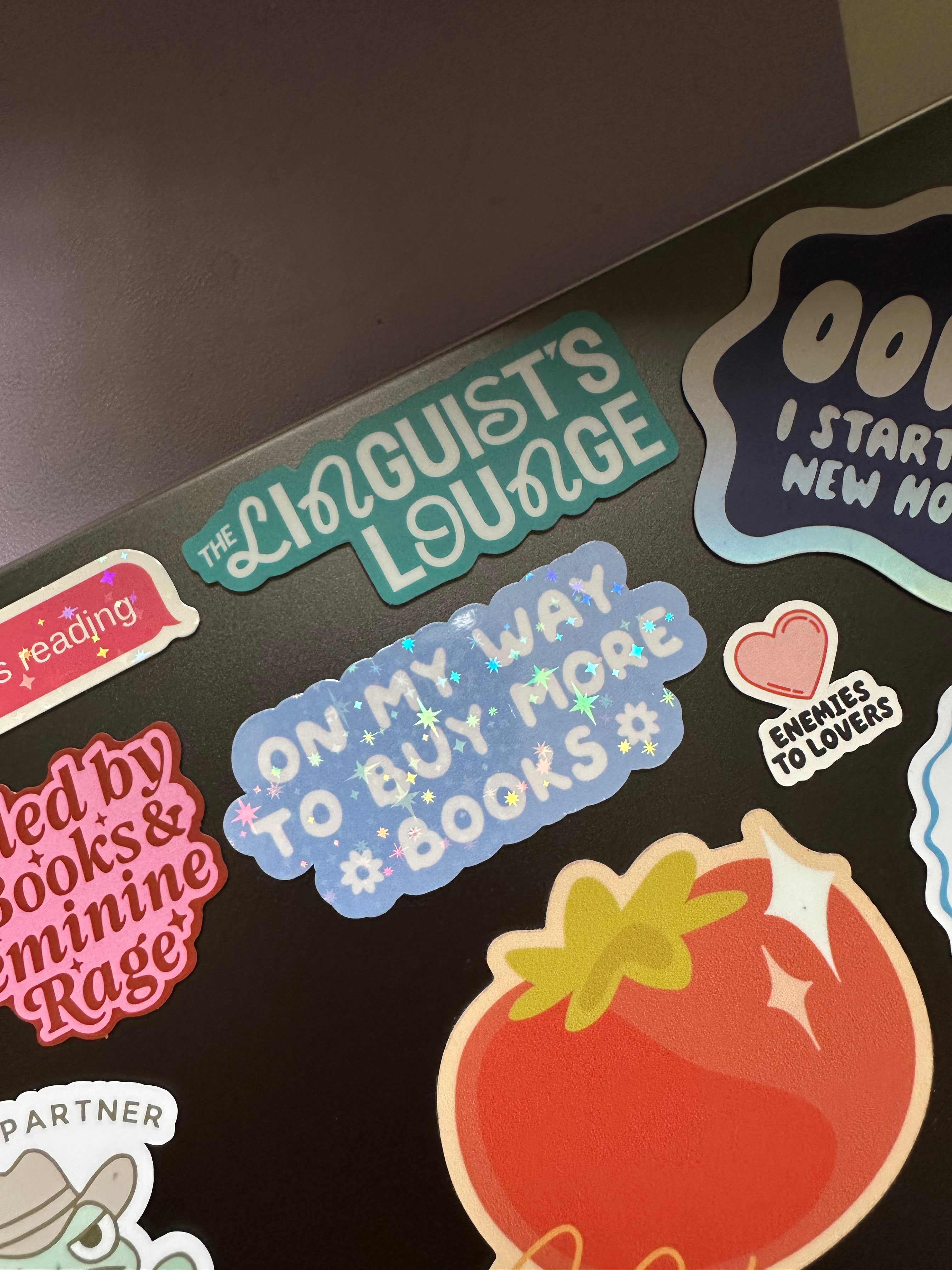 On my way to buy more books | sparkly sticker