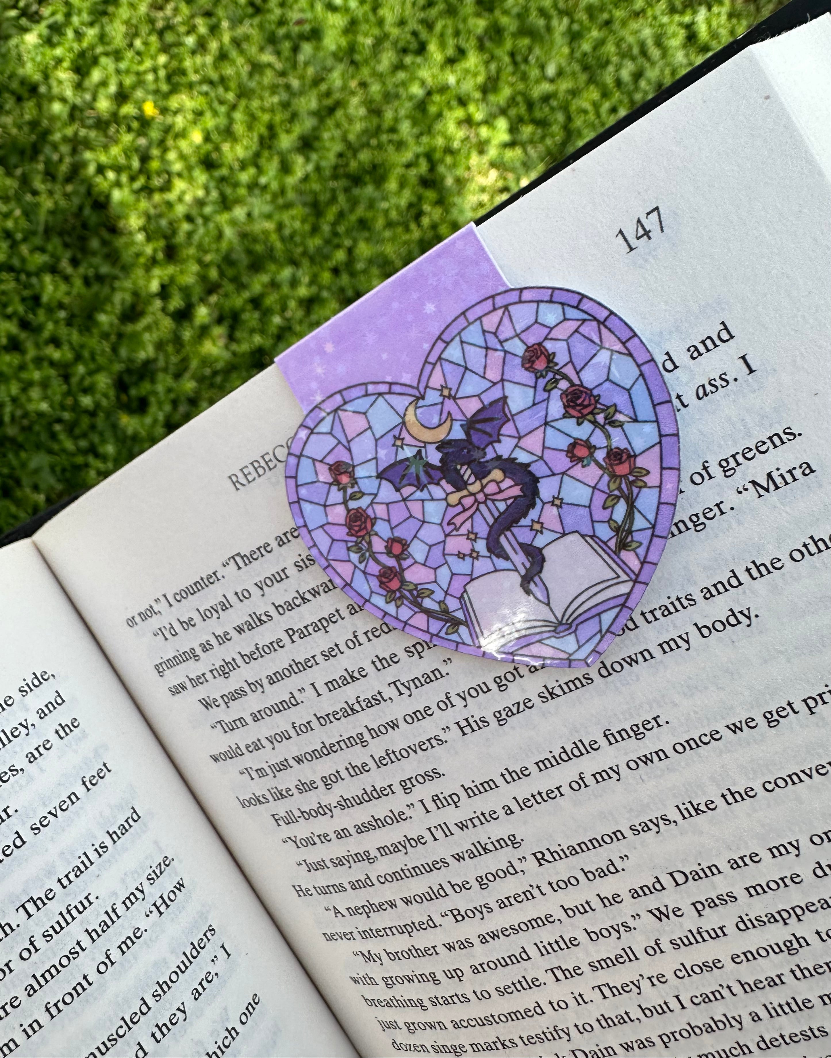 Dragon magnetic bookmark for romantasy book lovers